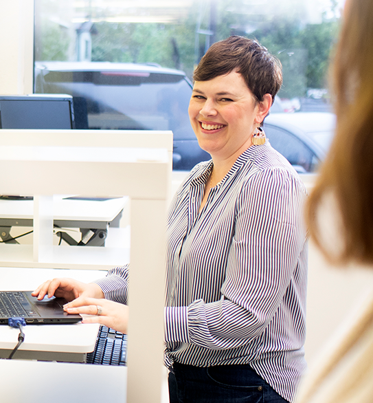 Smiling employee